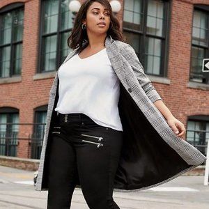 NWOT Houndstooth A-line Jacket with Stretch Sz 1